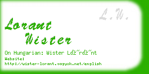 lorant wister business card